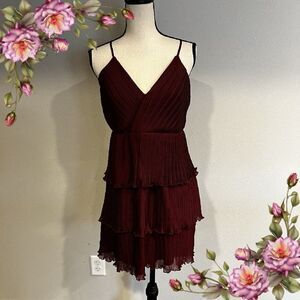 Altar'd State Women's Wine‎ Ruffle Mini Dress